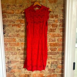 Free People red lace dress, size small